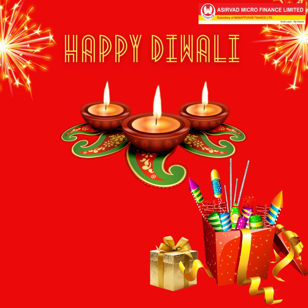 Happy Diwali 

"Let the glowing diyas, the beautiful fireworks, spice up your life with happiness and joy on the special occasion of Diwali."

#asirvadmicrofinanceltd #asirvadgoldloan #asirvad #happydiwali2021 #HappyDiwali #NBFCs #mfin