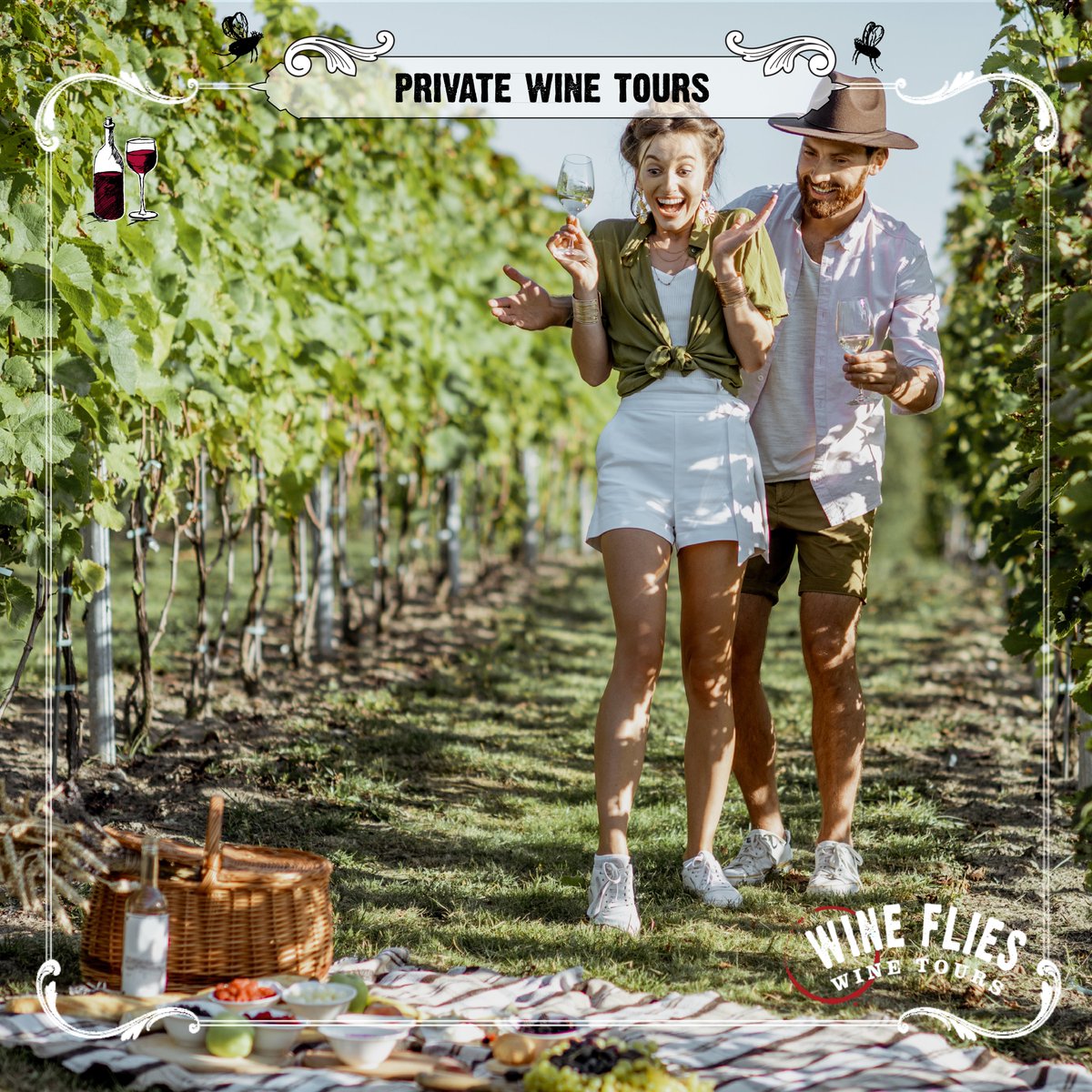 Love is just a glass of wine away! 🍷 😉 

It's your move, Romeo! Take your date to the next level with a private wine tour for 2. Think vineyard picnics, your own driver &amp; wine guide, horseback riding and a private wine cellar tour. 

Book here > bit.ly/3AEnCQ8