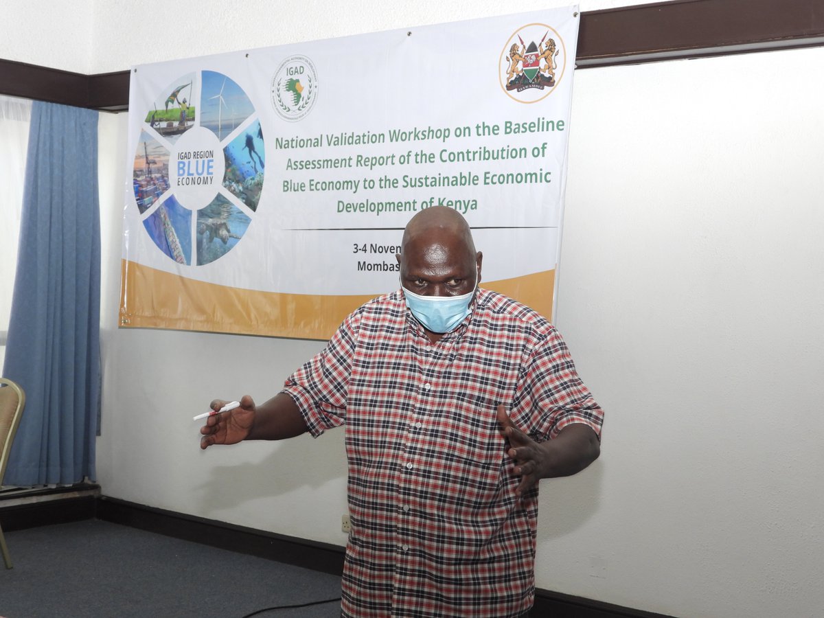 IGADsecretariat's tweet photo. Validation of the Baseline Report on the Contribution of #BlueEconomy to sustainable econ dev't of🇰🇪presentations made by (clockwise) @KenyaWomesa @minwater_sani @Min_TourismKE @Environment_Ke

Also by @EnergyMinK @MaritimeKE 
Agric, Livestock &amp; Fisheries; Cost Guard; Higher Educ https://t.co/I7h6gjAEQF