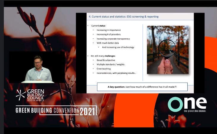 SolidGreen_SA's tweet photo. In Session 3 Investment Strategy Director for RisCura, Glenn Silverman highlights the current status of ESG integration in investment decisions this concept has increased in importance, service providers and data have improved. #gbcsaONE #GBCSA2021 @GBCSA https://t.co/8HkBTb6snT