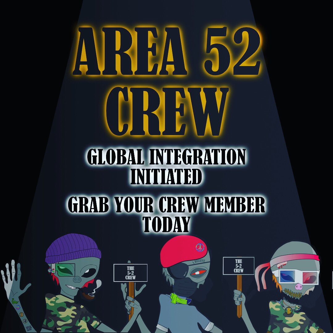 Area52Crew_NFT's tweet photo. @cryptoBILLnfts 👽The Area 52 Crew👽

🛸Minted crew members have started to reveal themselves. A few have revealed themselves on our @opensea while you can mint your own via our website🛸

Only 0.0025 Eth! 

https://t.co/FlS5vqwqjE

https://t.co/CJRUDpezED

“Big things have small beginnings” https://t.co/7Xf8MY2vb5