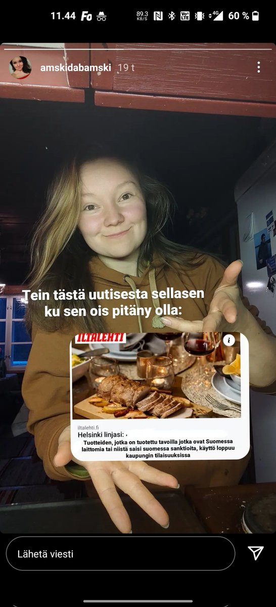 kalajoen4veto's tweet photo. Anne-Mari Tarkkion luvalla jaan hänen instastoorin tännekin. Näinhän sen uutisen pitäisi oikeastikin olla. https://t.co/aw6Z56PD1a