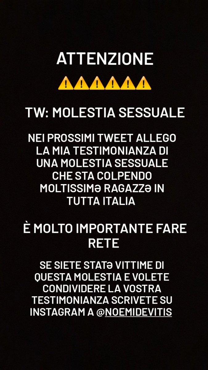Camomillsss's tweet photo. ATTENZIONE ⚠️⚠️⚠️⚠️⚠️⚠️⚠️⚠️⚠️⚠️⚠️⚠️⚠️⚠️⚠️⚠️⚠️⚠️⚠️
TW: MOLESTIA SESSUALE https://t.co/KlsaIJqBEF