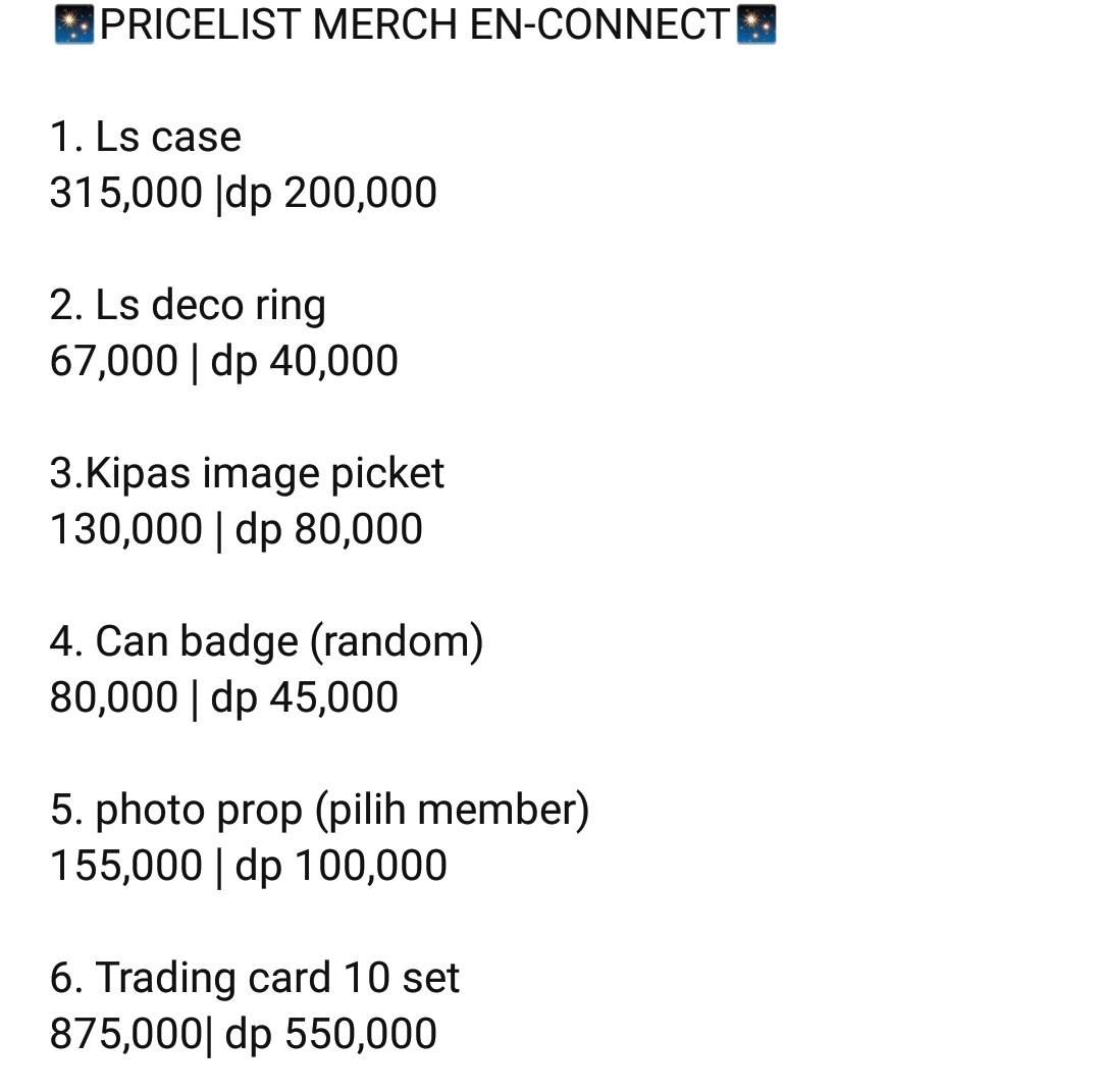 jajan_corp's tweet photo. OPEN PO EN-CONNECT : COMPANION ENHYPEN

✅Harga tertera bersih kr
❌ Exc ems tax, boleh tanya2 dulu
📦 Pengiriman via sopi
📍 Cirebon &amp; Bandung
✅ Bisa dp https://t.co/f0jWBstdwk