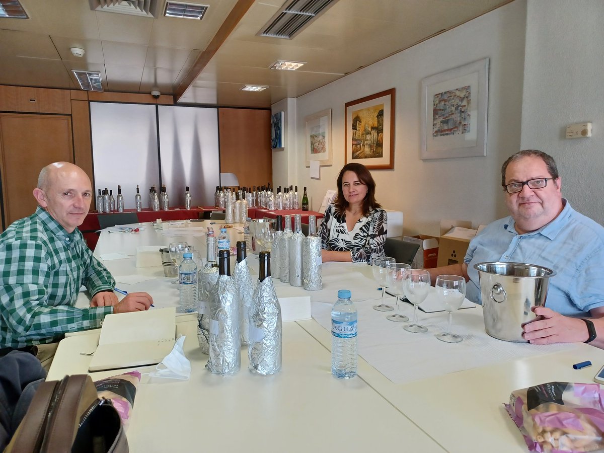 saralledo's tweet photo. Catamos los futuros premios 🍇💯 del Encuentro de Vinos #Extremadura #Alentejo, con el catador portugués, crítico gastronómico, Fernando Melo y extremeño, enólogo, Pedro Cotilla. En la #CCILE Câmara de Comércio e Indústria Luso-Espanhola #Lisboa https://t.co/TK1B8ndGtD
