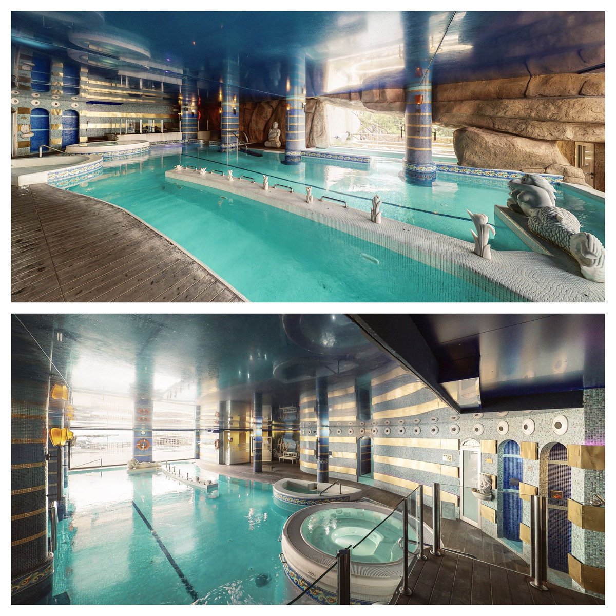 Más de 500 metros cuadrados de #ZonaDeAguas acompañados por todo tipo de complementos tales como chorros, camas de agua, contracorriente, saunas, Jacuzzi... y una Piscina Celta a la intemperie junto a una Sauna Finlandesa de madera en plena naturaleza.
spaoleosalud.com