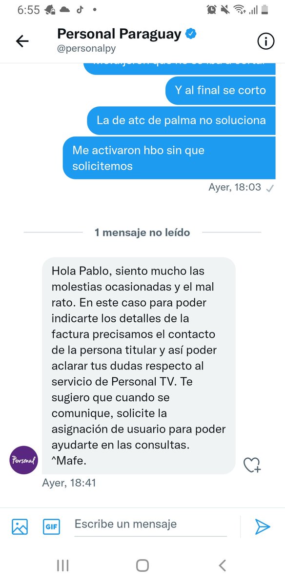 jpcheche's tweet photo. @personalpy @personalpy esto me.responden sabiendo que esta mi nombre y apellido mi mama no entiende y le inventan cualquier cosa!! Quiero que un encargado se comuniqué conmigo! En su sistema esta ñas veces que llame, las veces que le acompañe a mi mama a realizar este reclamo. https://t.co/ZXhXUFO6IH