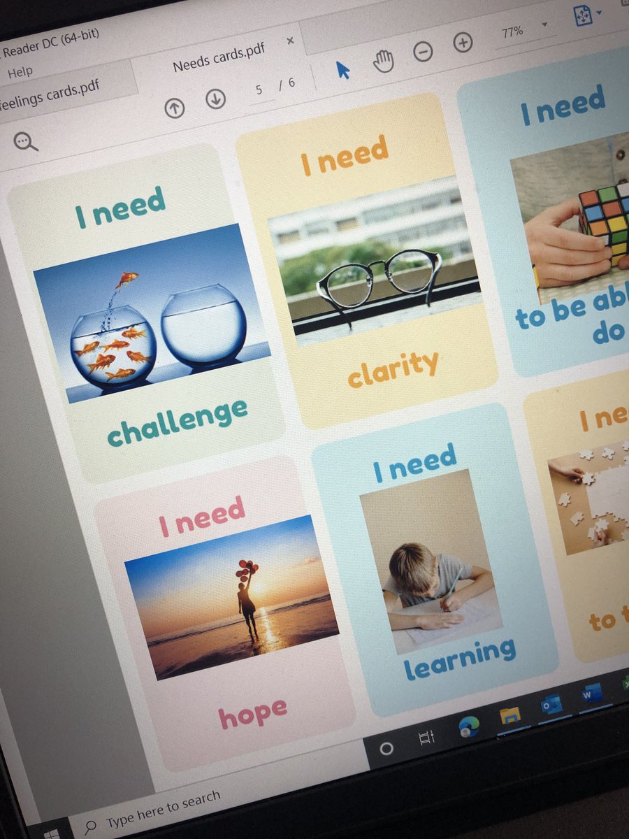 BoundlessLtd's tweet photo. Just printing my prototype feelings and needs cards. The adult versions are so useful in coaching sessions, and these are fabulous for supportive circles #SelfAware #SelfExpress #Empathy @marcbrackett @ITLWorldwide @HeadsUp4HTs https://t.co/eXnA7VveSS