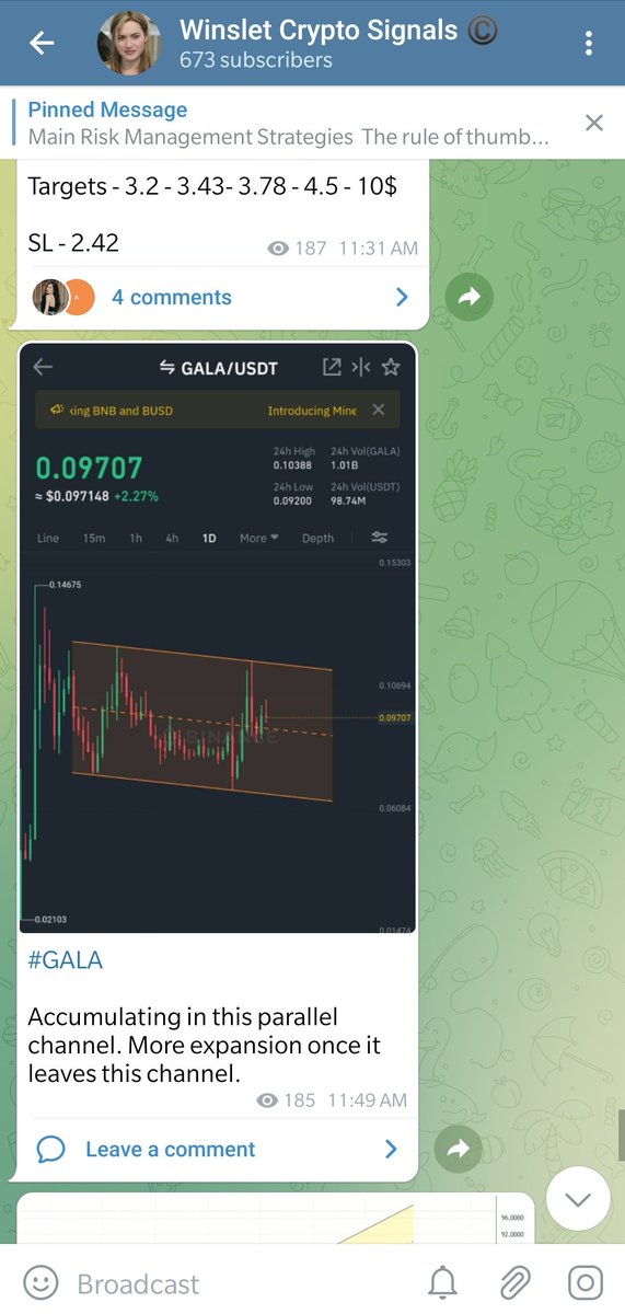 cryptowinslet's tweet photo. #GALA

For the peeps holding GALA. Accumulation here. More expansion once it leaves this channel.

Follow my telegram channel for crypto signals 👇
https://t.co/hDL099ntc9

#Ethereum #Bitcoin #ada #icp #dot #doge  #dexe #link #crypto #clv #prom #axs #c98 #iotx #matic $xrp $gala https://t.co/xJzMLeh1di