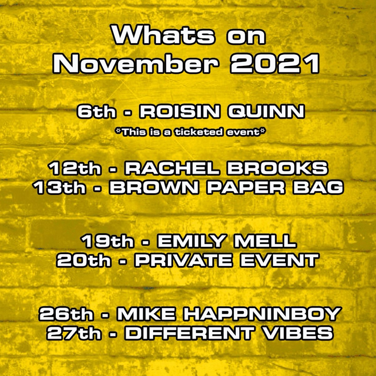 Check out what’s happening at Phoenix Live this month! It may be getting cold and dark but there’s still plenty of fun to be had 🎶🎶🎶