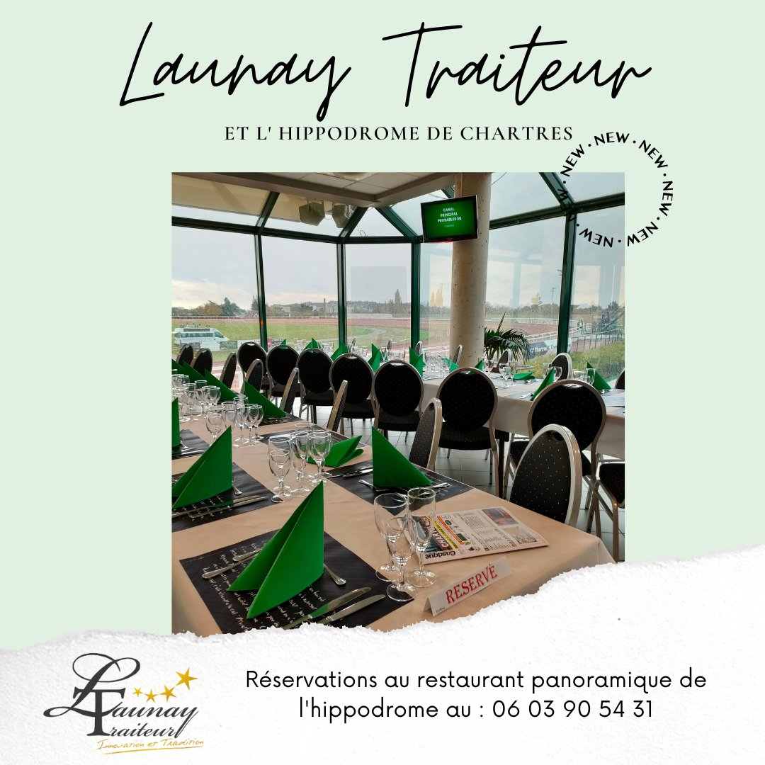 hippodrome28's tweet photo. 🍴 LAUNAY TRAITEUR &amp; L’HIPPODROME DE CHARTRES 🍴

De la nouveauté arrive au restaurant panoramique de l’hippodrome !

Réservations au : 06 03 90 54 31 https://t.co/p7B7MOpncg