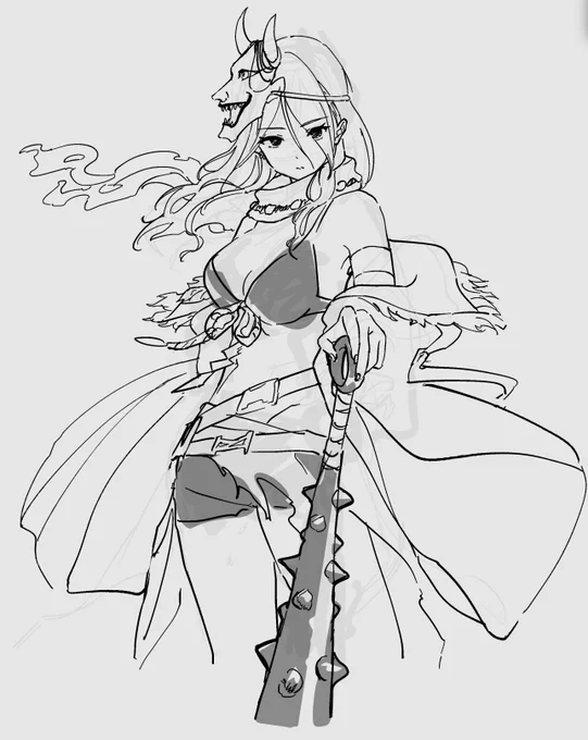 いろんなブラシで描けるように躍起になってたけど結局円二値ペンが一番描きやすいな。。。という結論になる(n回目) 