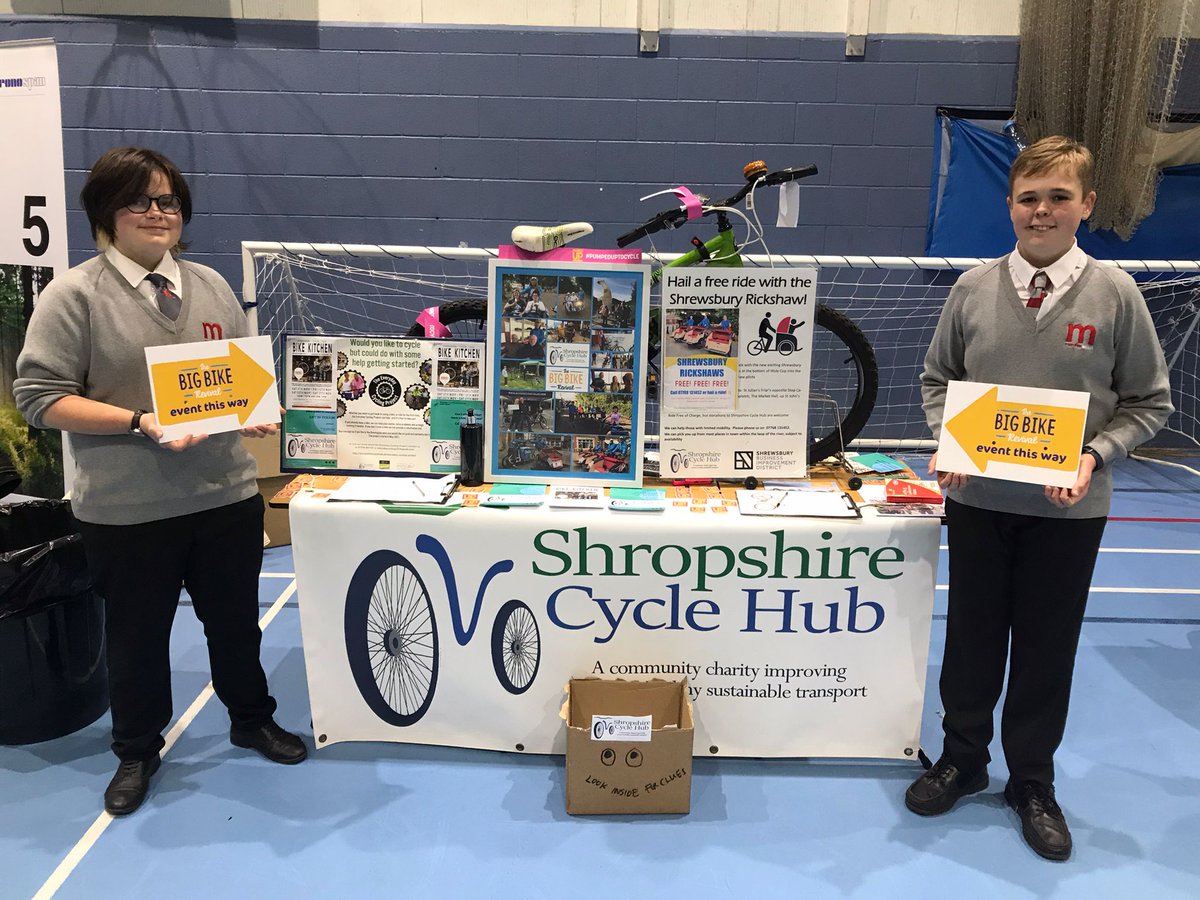 hub_shropshire's tweet photo. We are at Climate Solutions Fair today in the Marches School #Oswestry today. Talking about #cycling, #activetravel and #ClimateActionInYourArea 

Let's #GetShropshireCycling 🚴👍😃 https://t.co/Q33rh2gyPD