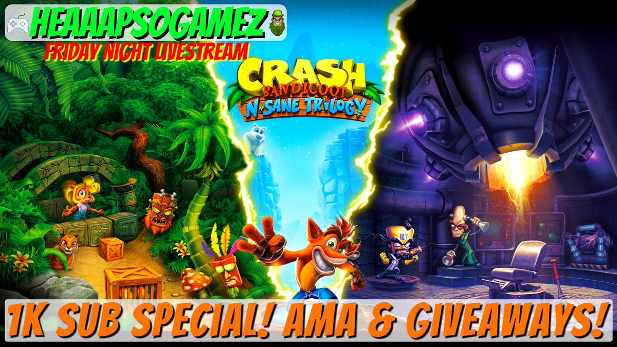 heaaaps's tweet photo. Considering the milestone just hit I've changed up Fridays stream!
More details for AMA specifics can be found in my community post here ๐https://t.co/JK7g2u4FOm
Live 5th November 8PM GMT #CrashBandicoot2 with special AMA & Giveaways! ๐https://t.co/ZRfadj8Pvh #theragingclover https://t.co/JYfgwN13GA