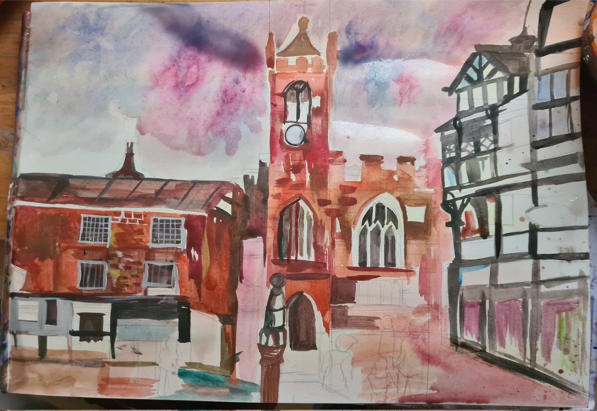 ArtofAshCundall's tweet photo. A mini project I completed recently, based on Chester Cross. Some images here highlight the steps I took to achieve this image x #chester #artofashleycundall #cheshire #english #englishcity #england #welshborder #art #chestercitycouncil https://t.co/tlacIQHxFr