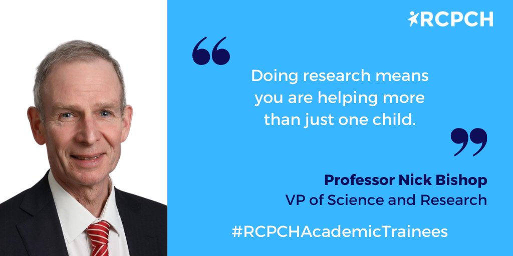 RCPCHtweets's tweet image. Conducting research is integral for the health of children and young people. 

We hear from Professor Nick Bishop about the important role of trainees in paediatric research. #RCPCHAcademicTrainees