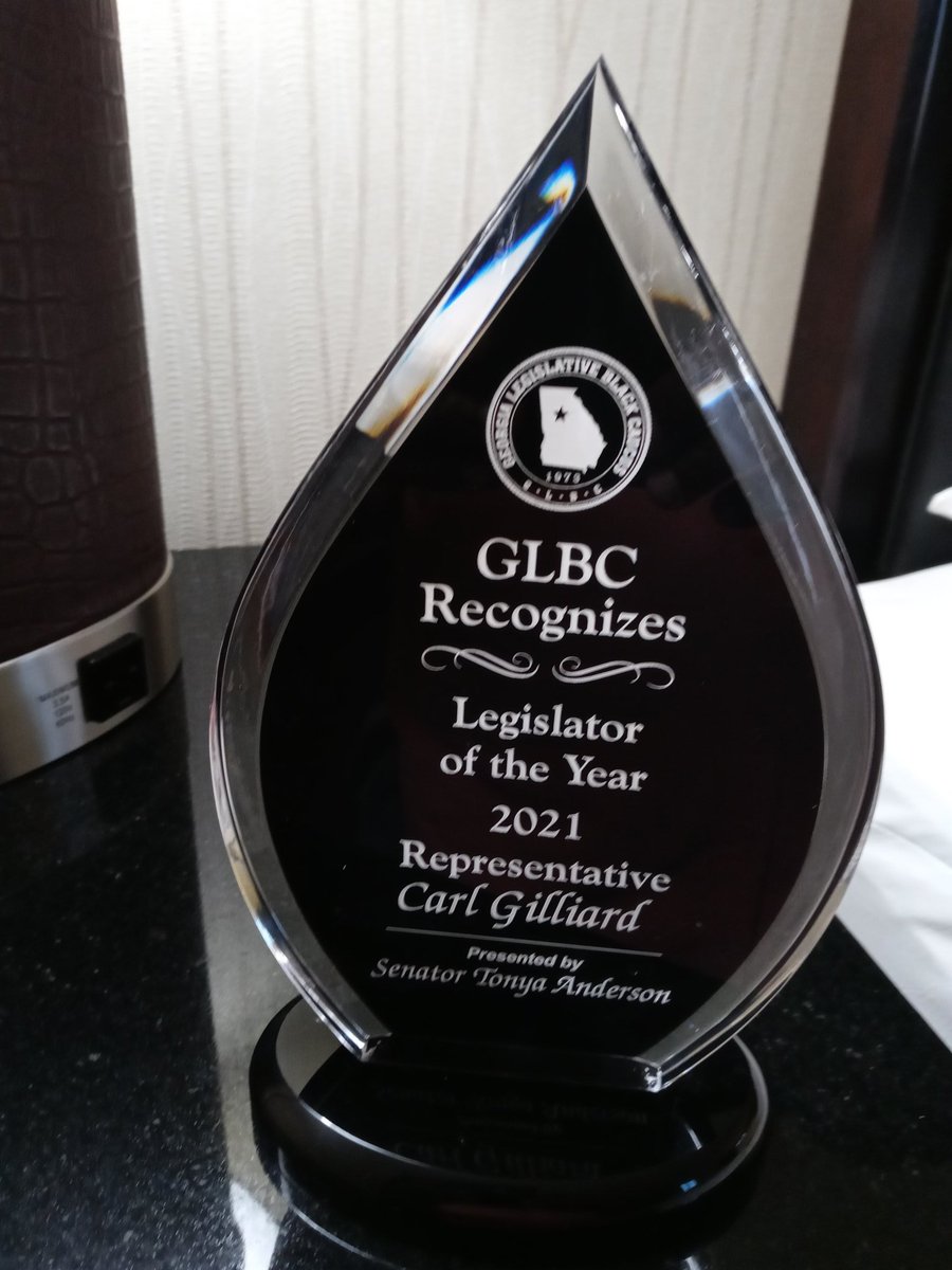 GilliardCarl's tweet photo. I am humbled to be able to receive this honor from my peers. The Georgia legislative black caucus is the largest the largest black caucus in the nation. Special thanks to Chairwoman Senator Tonya Anderson the executive board members and members of the GLBC for honoring me. https://t.co/sjBN2xLUHx