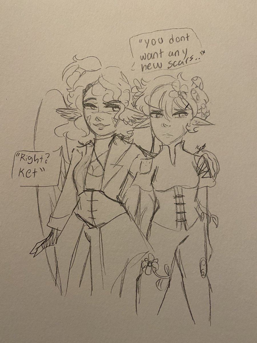 KET07241's tweet image. Small group lore inspired art from lore I did with @_Honey_Noot_ this was very fun to draw 😌 #OinkSmp #twitch #lorestream #art #loreart #sketch #minecraft #smp the one with wings is Elysian and the other is C! Ket