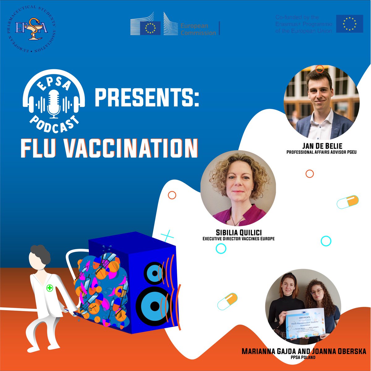 Theo_Favard's tweet photo. #EPSAPodcast | Episode 1 of the new season is out @EPSA_Online !
▫️#Flu Vaccination
▫️ Impact of #Pharmacists make in #Vaccination
▫️University Curricula and Vaccines informations
Speakers : @sibiliaquilici from @EFPIA, @JanDeBelie from @PGEU and @ptsf_online https://t.co/70pIkKr6cZ