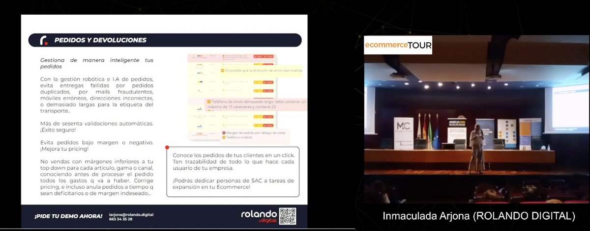 Ecommerce_es's tweet photo. 📦 Inmaculada Arjona, CEO de 
@Rolando_Digital, nos da #consejos sobre los #pedidos y las #devoluciones. 

EN DIRECTO 👉 https://t.co/Vkp6GmlghU

#EcommerceTourCordoba https://t.co/EITBHmuUb9