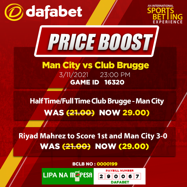 DafabetKenya's tweet photo. ⚽️ Manchester City vs Club Brugge
🏆 UEFA CHAMPIONS LEAGUE, GROUP A
🕣 23:00 PM E.A.T
🎰 For all the odds & #Priceboosts
visit 👉https://t.co/oSzIEmUeb9 make your selections
🔞+ https://t.co/Rxi2U2yuyS
*T&C's apply https://t.co/nkw4apiIaR