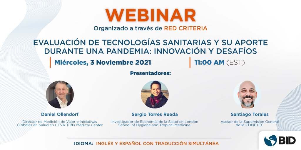 Empezamos! Starting now!!
Join #RedCriteria and @dollendorf, Sergio Torres-Rueda and Santiago Torales to talk about the use of #HTA during this #pandemic 
Click 👉 bit.ly/2XZJSqo
Español &amp; English