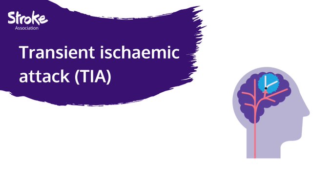 TheStrokeAssoc's tweet photo. A transient ischaemic attack (TIA or mini-stroke) is the same as a stroke, but the symptoms last a short time. It's a warning that you're at risk of having a stroke. So you urgently need to find out what caused it and get treatment.
More information here: https://t.co/cntjNOAkE9 https://t.co/GJIFYLf4oW