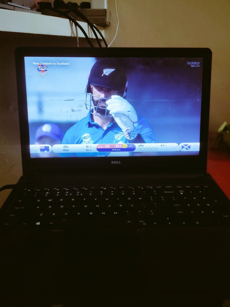 ANKITJATTROCK's tweet photo. #NZvSCO 1 wicket down Newzealand 
#Hotstar 
#NZ  #VS #sco https://t.co/t1mClruGy4