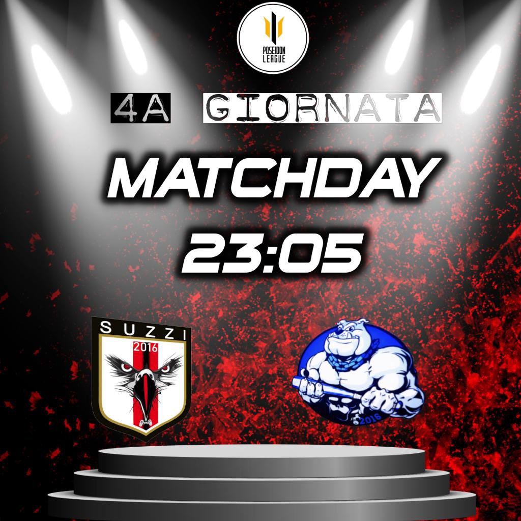 OfficialSuzzi's tweet photo. ‼️ MATCH DAY ‼️

🏆@Poseidonleague Serie A
 
📅 4ª Giornata  

🕚 Ore 23:05

🏟 @MastiffsCLN https://t.co/8I79uadpZs