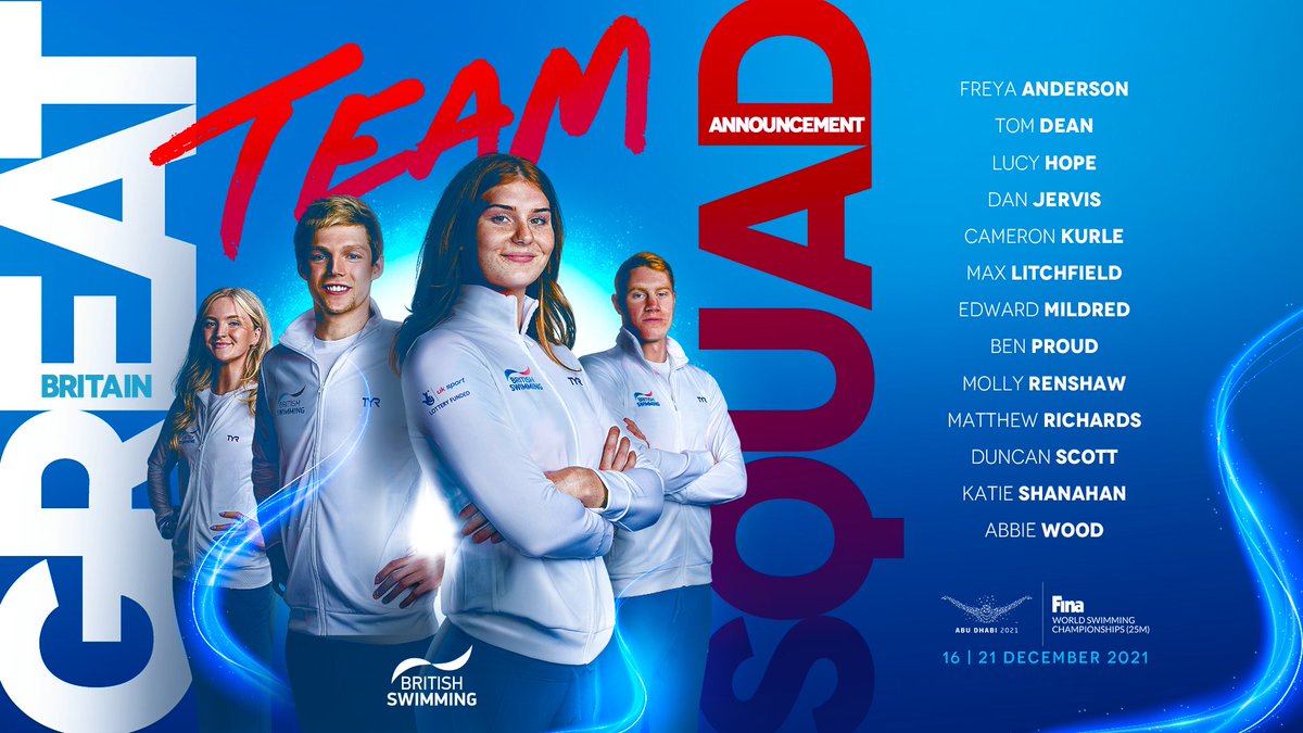 Ready to take on the world 🌎💪 A 1⃣3⃣-strong team of British swimmers are heading to the @fina1908 World Short Course Championships in December ➡️ bit.ly/GB_WSC21