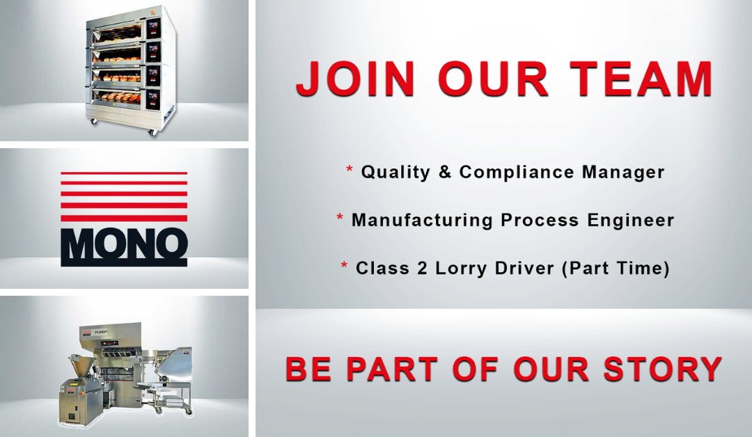MONO is Currently #Recruiting for Three New #Job #Vacancies If You'd Like to Join the UK's Leading #Designer &amp; #Manufacturer of #BakeryEquipment Check Out the #JobDescriptions Here bit.ly/3jbPfLo #recuritingnow #Swansea #Wales