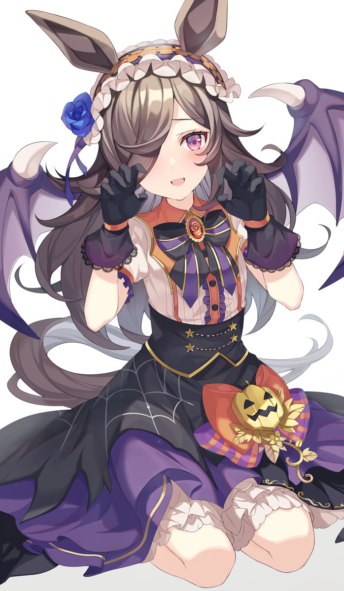 ウマ娘「🖤🦇🖤
#ウマ娘 #ライスシャワー 」|ぷきゅのすけ/絵師100人展参加いたします！のイラスト