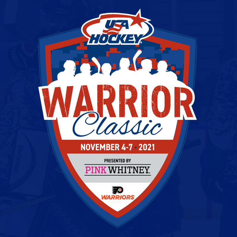 usahockey's tweet photo. We are excited to announce a partnership with @pinkwhitney, highlighted by being the presenting sponsor of this weekend's #WarriorClassic!