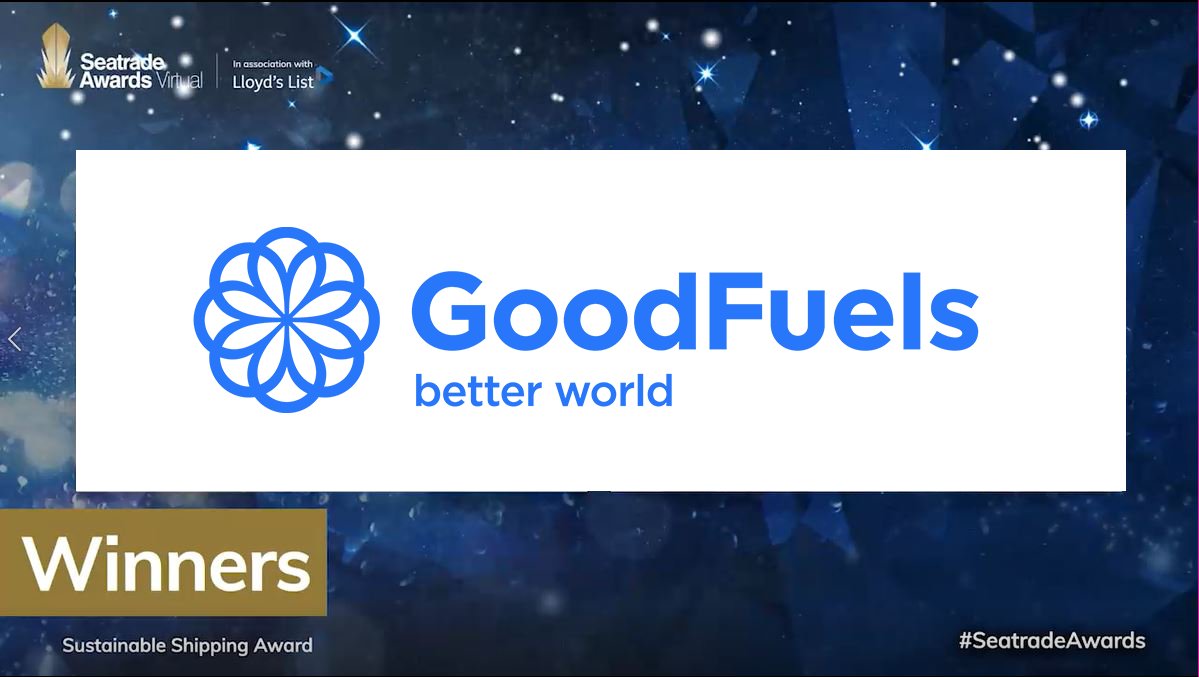 🏆 We've won the #SustainableShippingAward at the <a href="/Seatrade/">Seatrade Maritime</a> &amp; <a href="/LloydsList/">Lloyd's List</a> awards alongside FUELSAVE! 
Thanks to the judges for voting GoodFuels, and to our many partners across #shipping who are making a #decarbonisation impact with us today! 
#SustainableShipping #BetterWorld