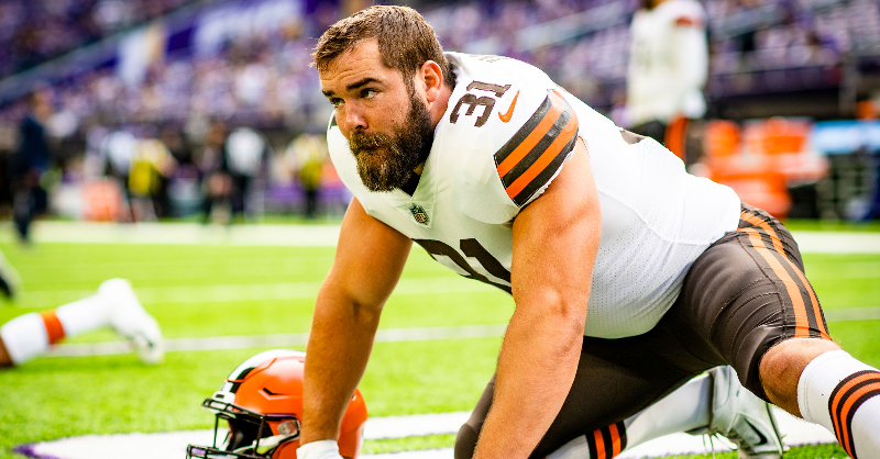 Browns's tweet photo. We have designated FB Andy Janovich to return from IR.