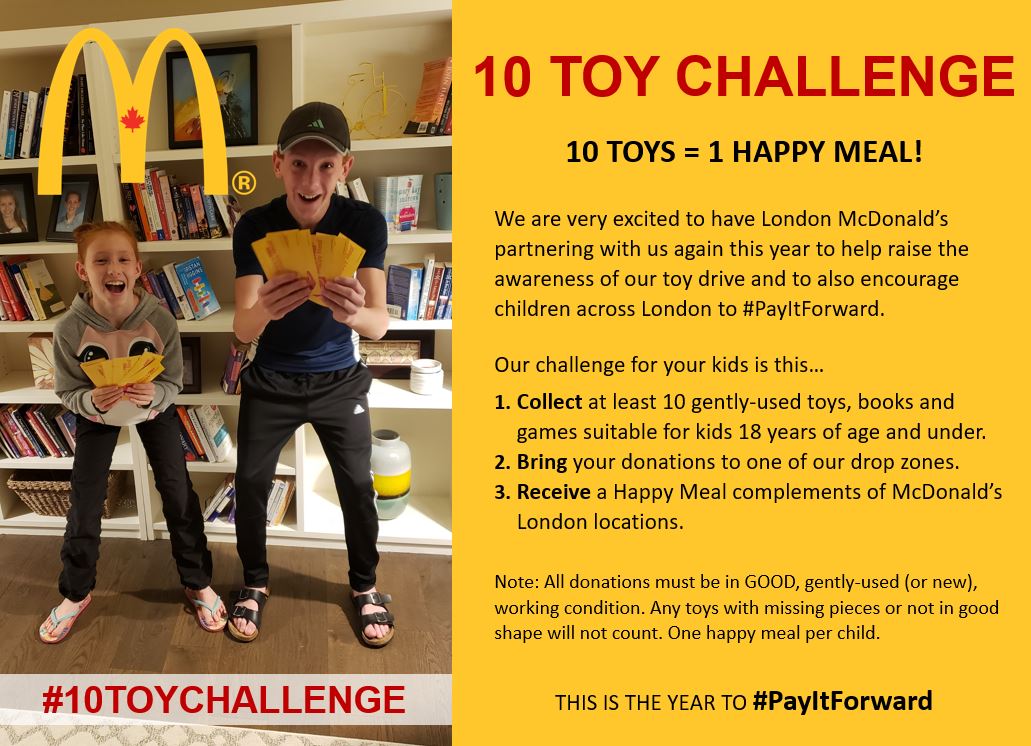 JansenToyDrive's tweet photo. @McDonalds #10TOYCHALLENGE - Excited to have London McDonald’s partnering with us again to help encourage children across London to #PayItForward. 

Message for the dropzone address. 

#payitforward #kidshelpingkids #communitysupport #500kids #ldnont #londonontario #ldnontario https://t.co/Eno2YaRilG