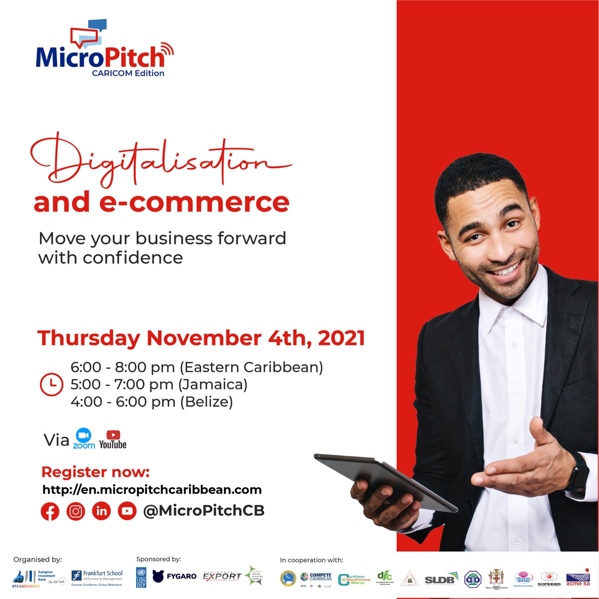 The Ministry of Industry, Investment and Commerce has partnered with the  European Investment Bank (EIB) and Frankfurt School of Finance &amp; Management to  launch MicroPitch - CARICOM Edition 2021. 
The programme  is free of cost to all participants