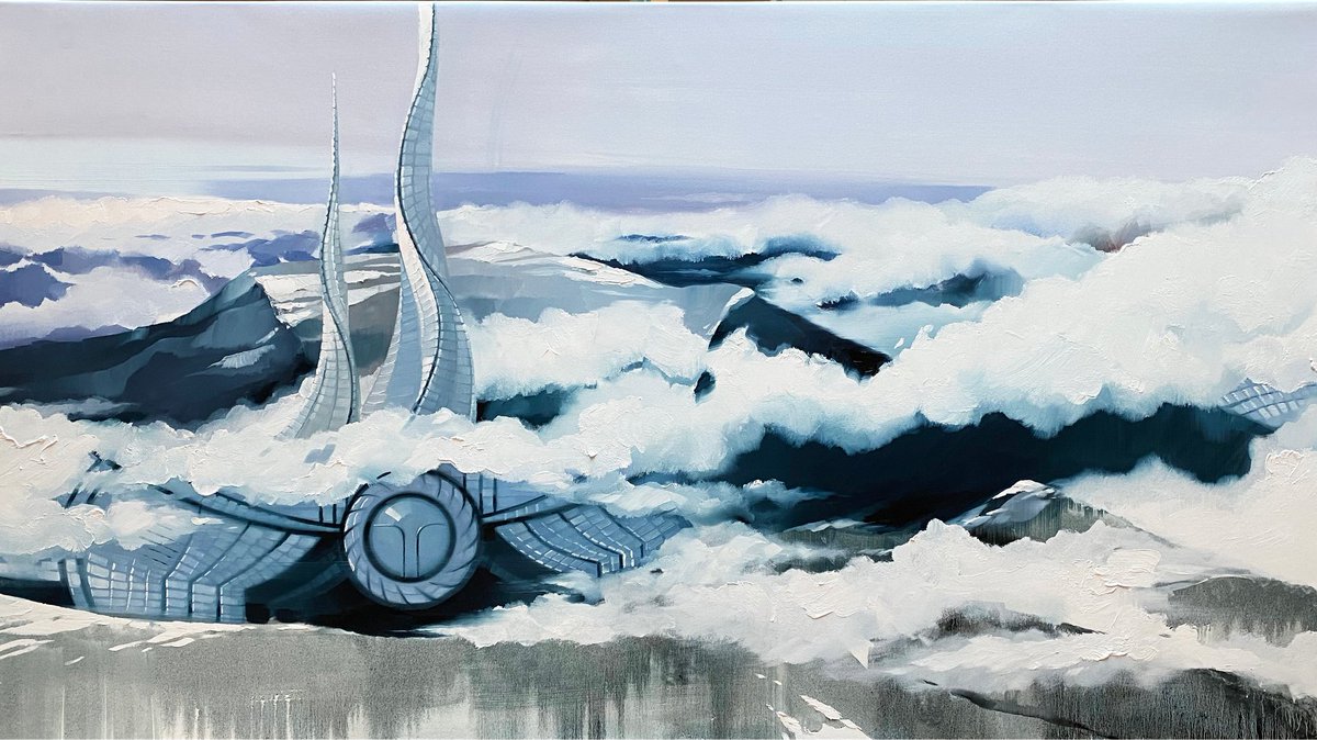 Cosmodreams_art's tweet photo. Painting: Solar battaries castl in the skies/80x175/oil on canvas/2021

#cosmodreams #painting #drawing #artist #космос #вселенная #spaceart #planet #cosmonaut #planets #astronauts #galactic #universe https://t.co/Dibsnx2MVD