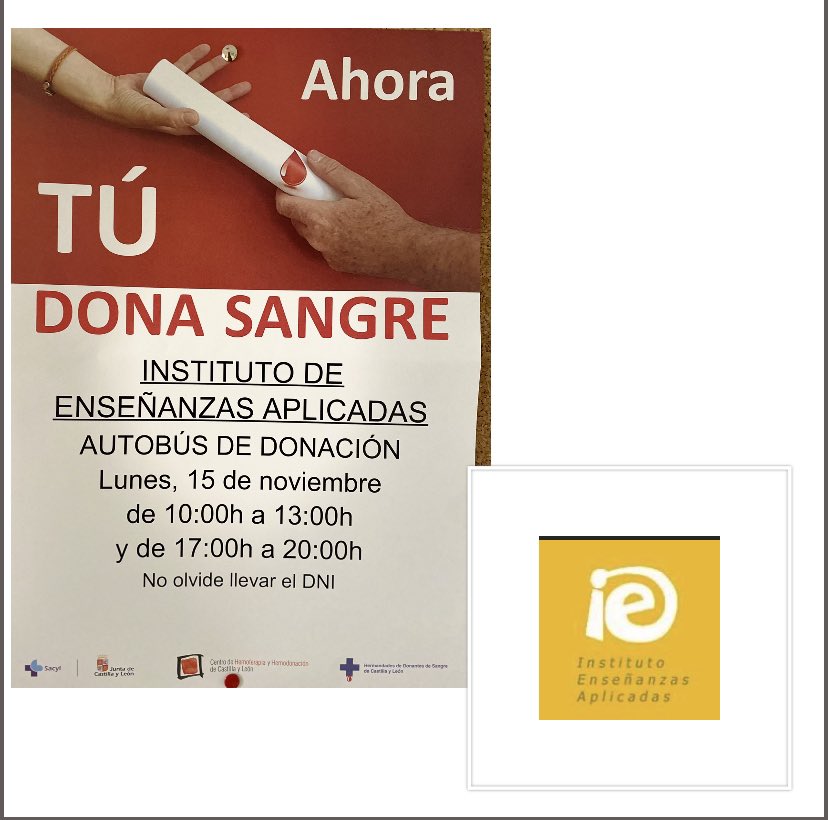 Llevamos mucho tiempo siendo donantes de Sangre, cada año más alumnos y profesores colaboran en este día y se hacen nuevos donantes. ¡Anímate! Mañana lo puedes necesitar tú.