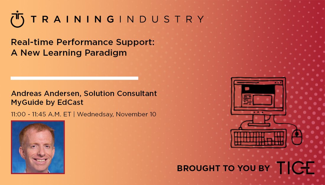 During the next Training Industry Leader Talk, join this session to learn how digital adoption platforms can provide application-based learning and in-the-moment support to users. <a href="/MyGuideOrg/">MyGuide by EdCast - Leader in Digital Adoption</a> bit.ly/3nN4pHF
