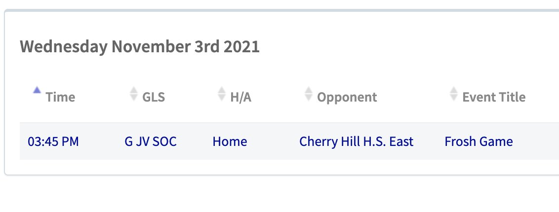 Today's event,
Frosh girls soccer game today will be at van sciver elementary school. 
FlyHighHawks!