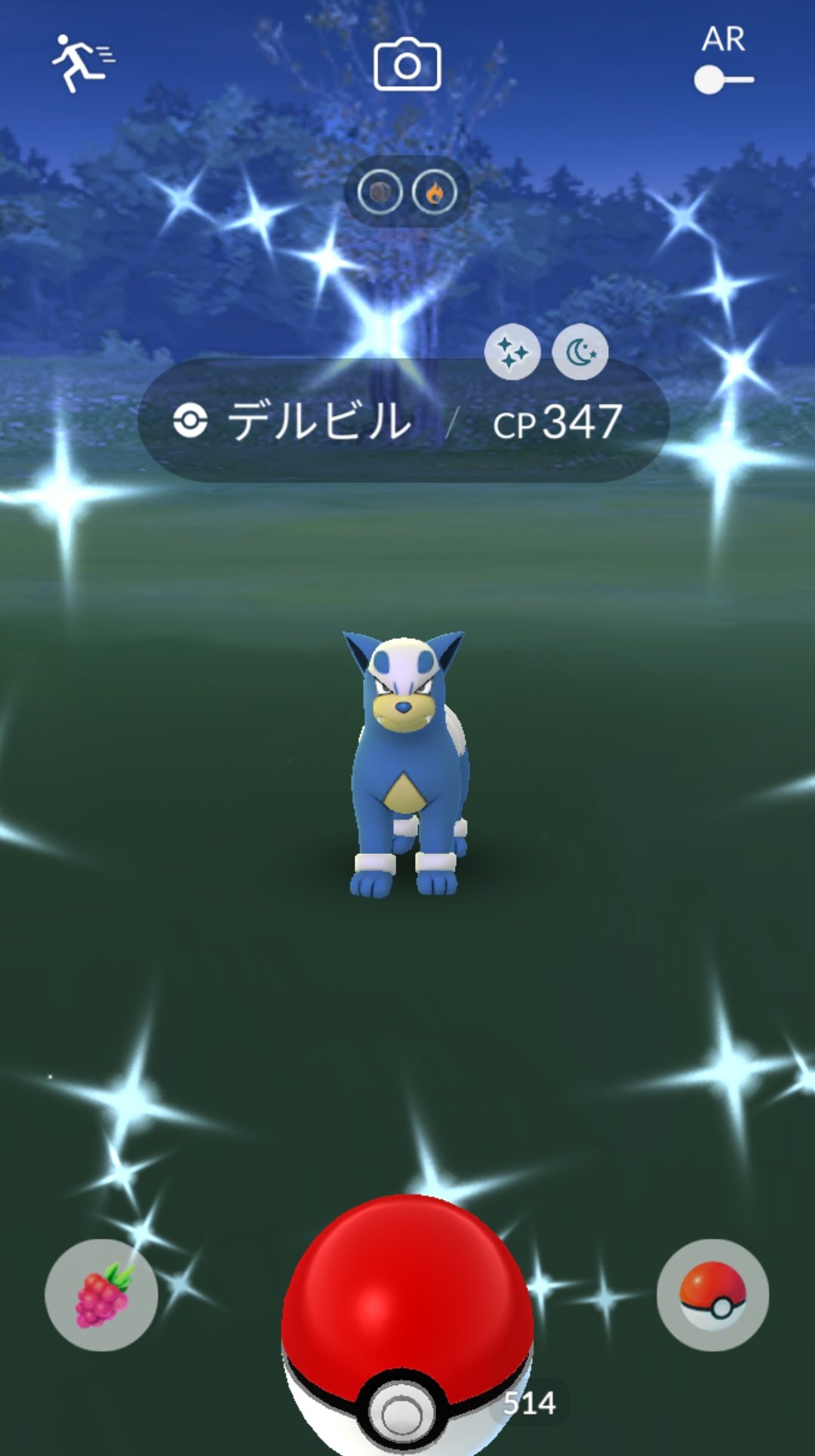 かっちゃん ８ ６ ８gofest札幌 昨日ポケモンｇｏでゲットした色違いポケモン 色 デルビル ６匹目 スーパーボールとズリのみを１個ずつ使ってゲットしました いつメンイベントで晴天ブーストの夜なら出現率大幅アップ 色ヘルガー進化