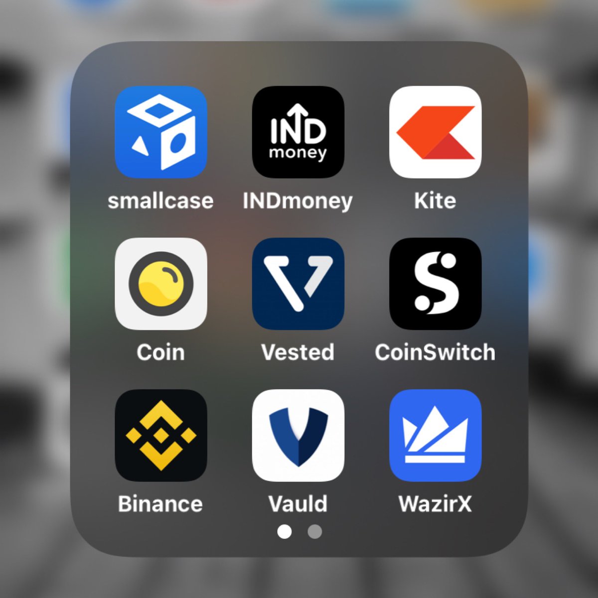 warikoo's tweet image. My investing apps