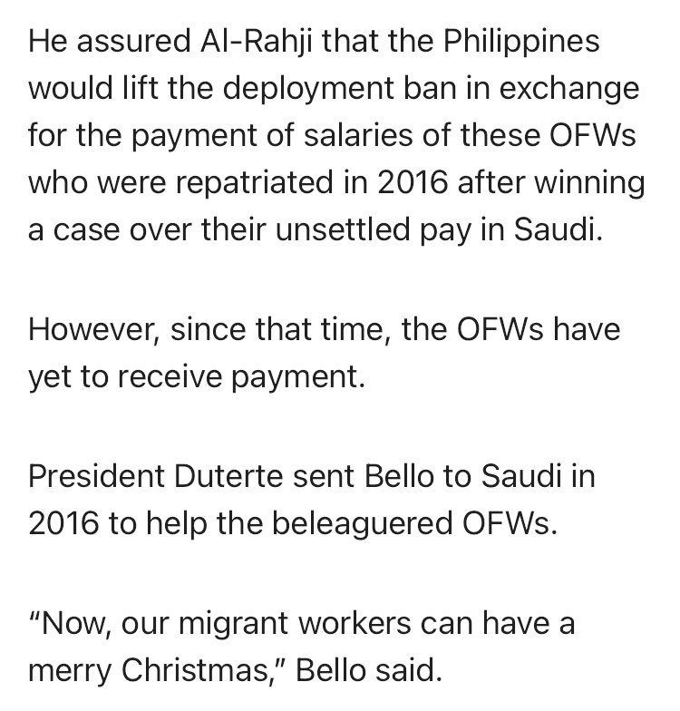 unfnckwithable's tweet photo. SAUDI OFWs to receive back wages

Literal na TAPANG at MALASAKIT. PRRD lang sakalam! 👊
#SalamatPRRD 
#DuterteLegacy 

https://t.co/jrvfSLecmH https://t.co/tSgDJmbxNp