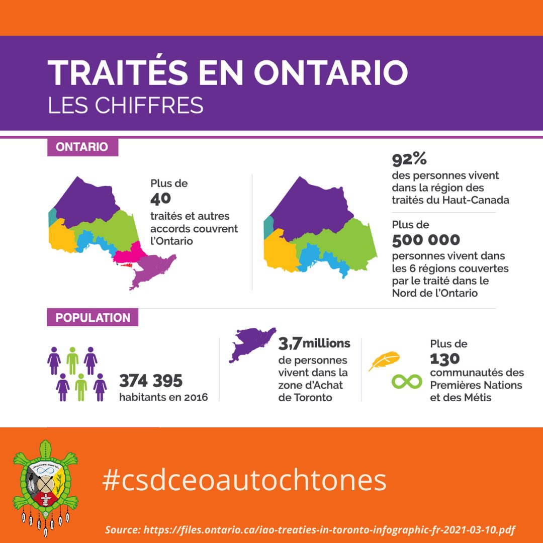 C'est la Semaine de la reconnaissance des traités en Ontario. Pour l'occasion, on vous invite à revêtir le orange ce vendredi 5 novembre. #csdceoautochtones
