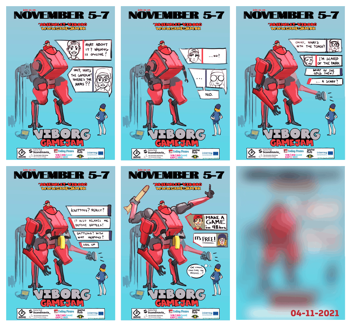 vibjam's tweet image. #dkgame, ever wondered if a 
mechabot needs knitting equipment and manual aiming-systems?

Game-prototyping is all about testing charms and quirks, and game jams are perfect for that. 
#vibjam on November 5-7!

Read more:
itch.io/jam/viborg-gam…

Sign up:
eventbrite.com/e/viborg-game-…