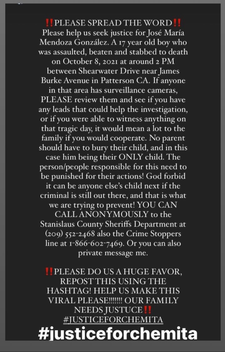 _contrerasergio's tweet photo. A simple RT would help!
#JusticeForChemita https://t.co/x7O7qbec7t