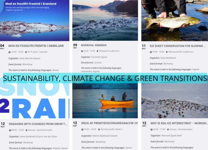 THEME WEEK! ♻️ Next theme is sustainability, climate change and green transitions. Attend these events and find out how these development impact communities and wildlife.🐋❄️ More events at: scienceweek.gl. *Some events require registration #greenlandscienceweek #gsw2021