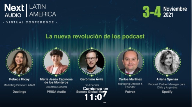 NextvSeries's tweet photo. En minutos – La nueva revolución de los podcast en Next Audio Latin America.
No se pierda la oportunidad de conocer la experiencia de los líderes de la industria.
Regístrese AHORA https://t.co/AbMvvpmzNW
#NextAudio https://t.co/MUm7Z7CXPO