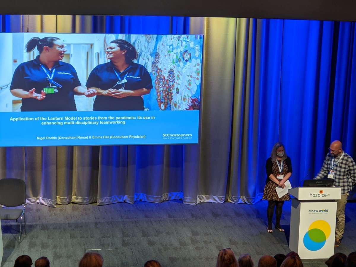 stchCARE's tweet photo. Our Consultant Nurse Nigel Dodds and Consultant Physician Emma Hall presenting our #LanternModel at #HUKconf21
#Hospice #EOL https://t.co/btROe2MFFy